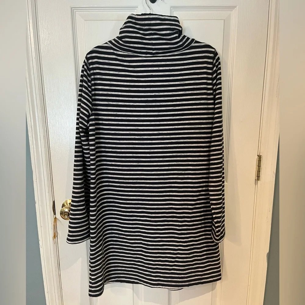 T by Talbots Navy & Gray Striped Dress - Picture 2 of 3